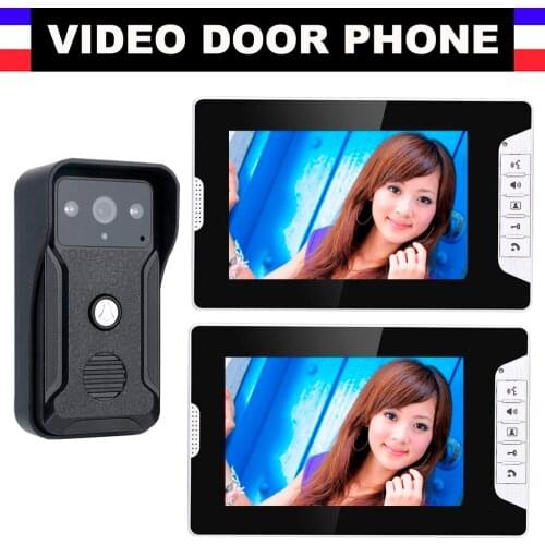 7'' Monitor Wired Video Intercom System Video Door Phone Kits 1000TVL IR Camera Video Doorbell unlock for villa Home 2-Screen