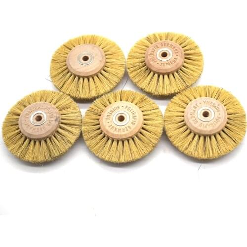 10PCS 78MM 4C Polishing Brushs Bristle Buffing Abrasive Brush with Wood Center Jewelry Tools
