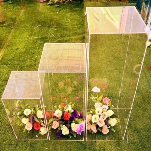Wedding Supplies Acrylic Crystal Column Wedding Decoration Flower Road Leads T Stage Layout Square Column Flower Stand