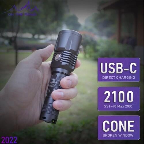 ON THE ROAD X3 Type-C USB DirectCharge LED Flashlight 18650 Rechargeable Flashlight Tactical mini Torch UltraBright Micro Torch