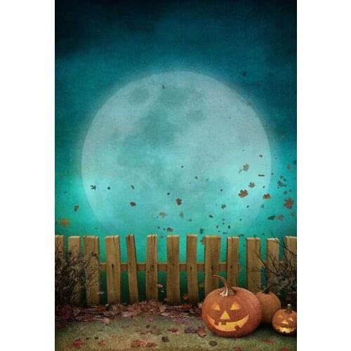 Halloween Photography Background Evil Pumpkin Under Moon Photophone for Kids Foto Backdrop Vinyl Photographic Backdrop for Photo