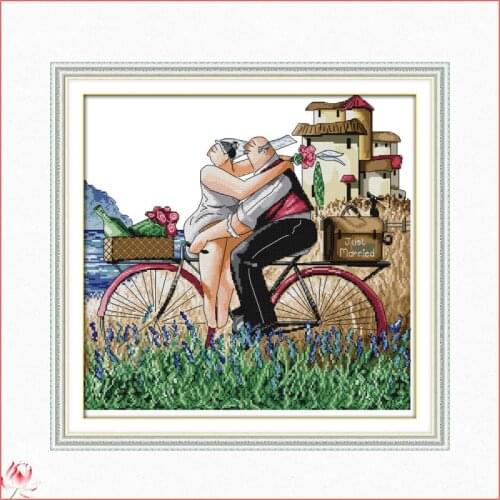 Loving Couple Patterns counted 11CT 14CT Cross Stitch Set DIY Counted Cross-stitch Kit Embroidery Needlework Home Decoration