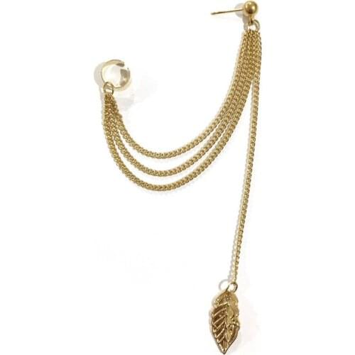 2019 Metal Long Earings Dangling 1 Piece Punk Rock Style Young Gift Leaf Chain Tassel Earrings women fashion earing Jewelry