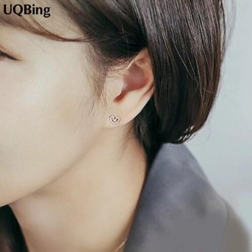 Fashion 925 Sterling Silver Heart Stud Earrings Jewelry Pendientes Brincos Drop Shipping