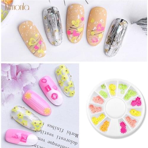 1 Wheel Artificial Flower Nail Art Flake Decals Colorful Nail Sequins Jewelry DIY Manicure Tips For Nail Decoration