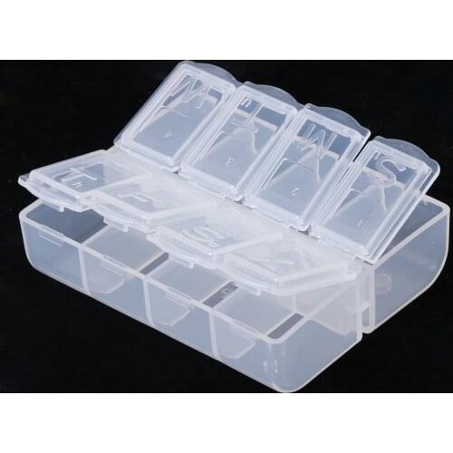 8 Grids Plastic Storage Box Case Home Organizer Jewelry Beads Pill Boxes Parts