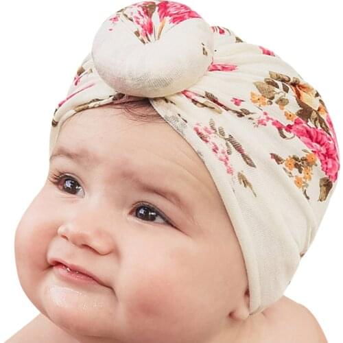2021 Baby Newborn Turban Hat Floral Knotted Hat Beanie Headwear Accessories Bowknot Children Bonnet Baby Photography Props Gift