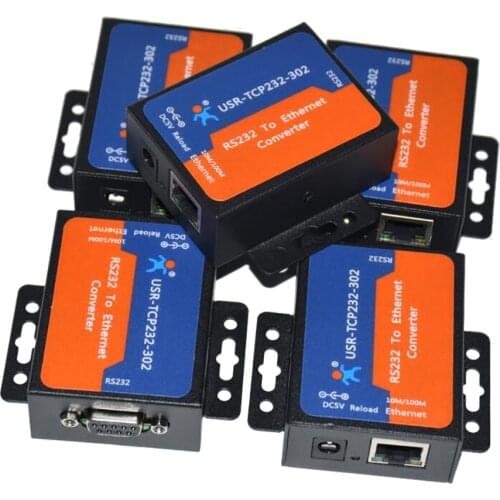 5PCS Serial RS232 to Ethernet Module TCP IP Server Network Device Support DNS DHCP Built-in Webage USR-TCP232-302 Tiny Size