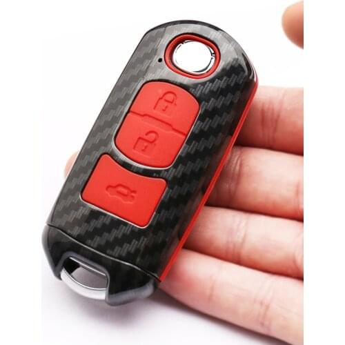 ABS+Silica gel Carbon fiber Car Remote Key Case Cover For Mazda 2 3 6 Axela Atenza CX-5 CX5 CX-7 CX-9 2014 2015 2016 up