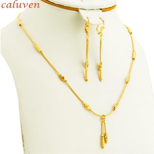 African Jewelry Round Beads Gold Color Ethiopian Jewelry Sets Women Party Decoration Jewelry Indian