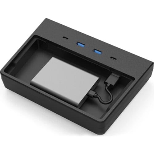 USB Hub 5 Ports SSD Disk Sticks Center Console Kit USB HUB Memory Storage Box Accessorie For Tesla Model 3 Wireless Charging Pad