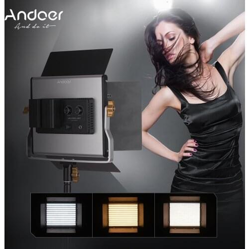 Andoer Aluminum Alloy LED Video Lamp Light 660 LED Bulbs Dimmable Bi-Color Light Panel 3200-5600K 40W Video light For SHOOT