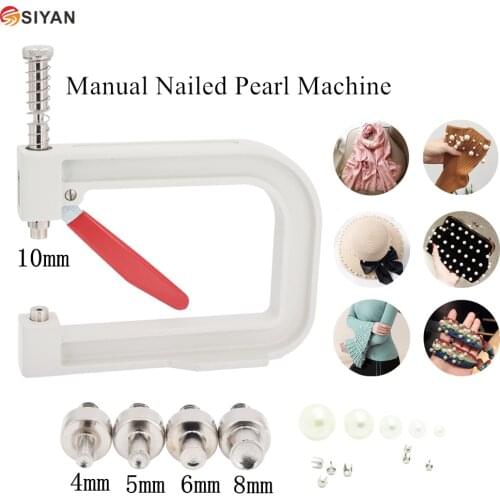 1Set Manual Nailed Pearl Machine Clothing Round Pearl Cap Bead Rivet Craft fixed Tool for DIY Repair Knitting Lace Hat Hair tool