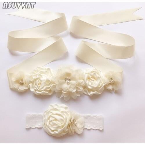 Lovely Children Wedding Belts Flower Child Girl Belt And Headband Satin Belt For Party Girdle FlowerGirls Childrens Belt Gift