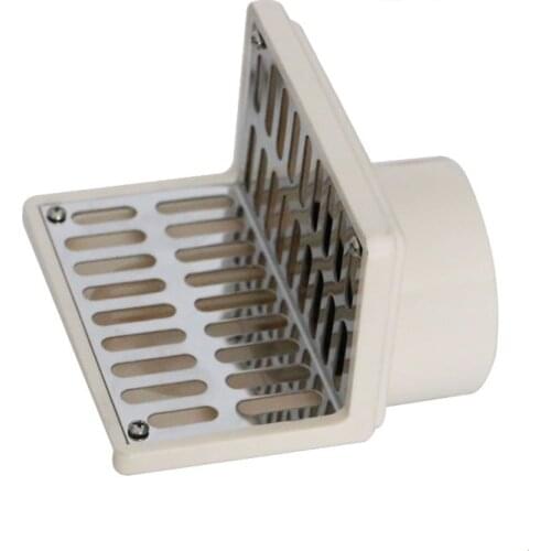 1pc Stainless Steel Same Floor Side Wall Type Dual-purpose Floor Drain PVC56/75 Tube Balcony Wall Corner
