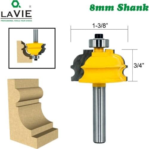 LAVIE 1pc 8MM Shank Special Architectural Handrail Molding Router Bit Woodworking Cutter Milling for Wood Bit Face Mill MC02077