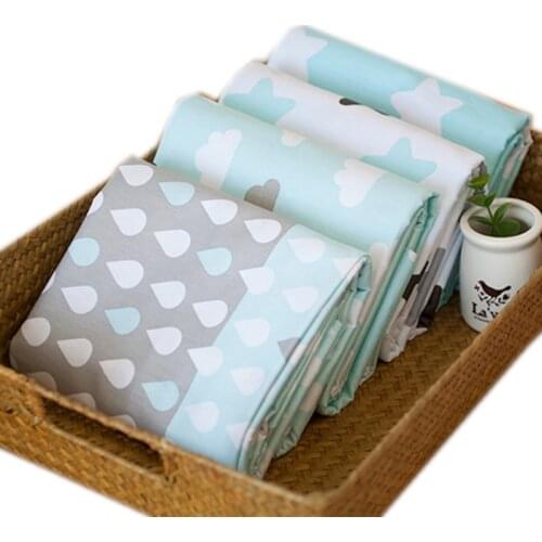 40*50cm/lo Printed Pink Blue Raindrop Cotton Fabric Baby Cloth Shabby Chic Craft Sewing Quilting Children Drapes Fabrics Clouds