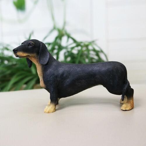 JJM Dachshund Dackel Teckel Dog Pet Figure Collector Car Decor Animal Toy PVC Model Educational for Children Adults Kids Gift