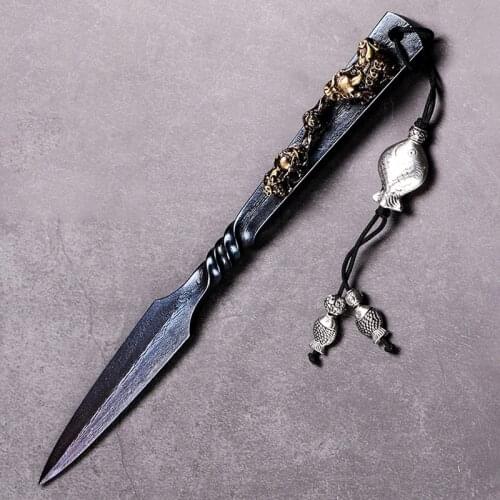 Chinese Vintage Steel Knife Steel Knives Longquan Tea Needle Teaware Accessories Pry Puer Cutter Tea Cone Decoration Crafts Gift