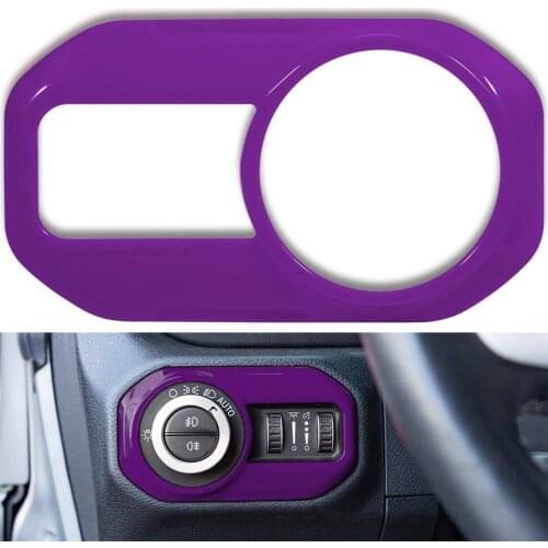 Chuang Qian Headlight Switch Button Trim for Jeep Wrangler JL JLU Sport X Sahara Rubicon Gladiator JT 2018-2021 Purple