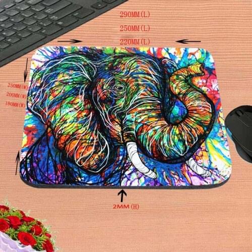 Elephant Black Background Best Custom Mousepads Rubber Pad 18*22cm and 25*29cm And 25*20cm No Lock Gaming Mouse Pad
