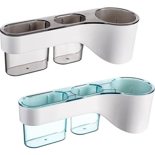 Wall Mounted Hair Dryer Holder With Organizer Cup,Styling Tools Storage Rack Organizer For Bathroom Washroom