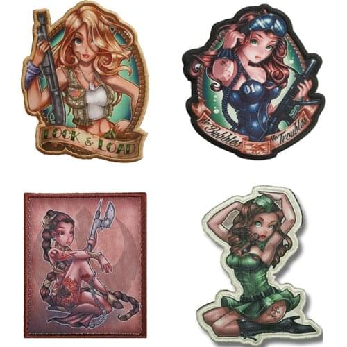 Seal Army Female Soldier Patch Chapter Slave Princess Leia Navy Sailor Sexy Curls Beautiful Girl Warrior Badge For Clothes Decor