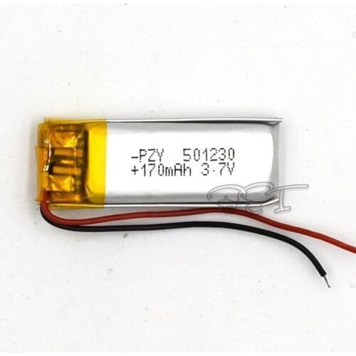 3.7V 501230 170mAh Rechargeable Li-polymer lithium Lipo Li-ion Cell battery For tablet digital Set PSP MP5 GPS Bluetooth