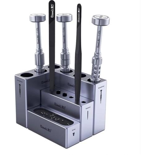 Qianli 4pcs/Set iCube Storage Box High Quality Aluminum Alloy Phone Repair Tweezers Screwdriver Screw Parts Organizer