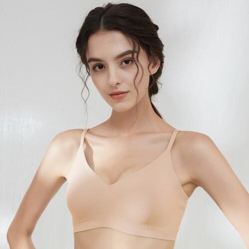 Roseheart Women Fashion Black skin yellow Wireless Female Bras Push Up Padded Wire Free One-Piece Bra Padded Cup A B Underwear