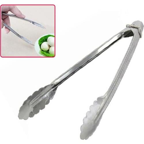 Newly Stainless Steel Tongs With Lock Design Grip For Kitchen Food Vegetable K5BO Sale