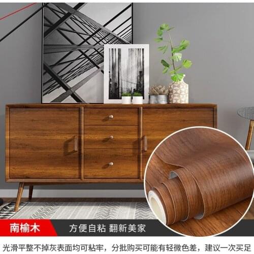 Modern Waterproof Wood Grain Wallpapers PVC Self Adhesive Wall Stickers Stick to Old Door Wardrobe Furniture Decorative Pasters