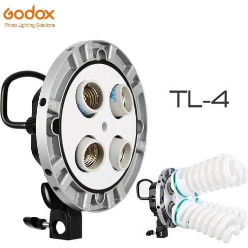 Godox Photo Studio TL-4 4in1 E27 Socket Tricolor Bulb Light Lamp Head Multi-Holder for Camera Photography Lighting