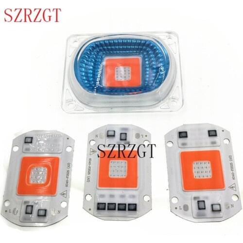 1set LED COB Grow Chip+Lens Reflector 50W 30W 20W 220V For LED Flood Light DIY Outdoor light Need Heatsink for Cooling