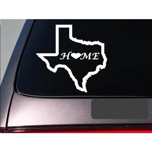 Texas home 6" sticker state outline home map decal vinyl window Sticker