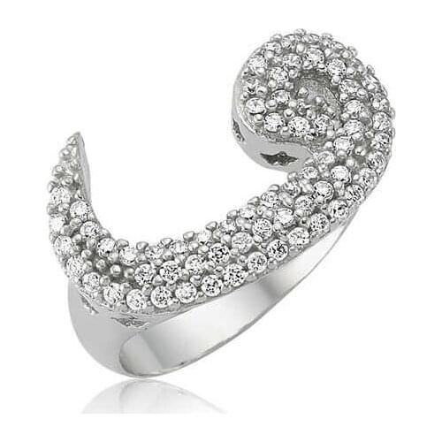 Tevuli 925 Sterling Silver White Vav Lady Ring