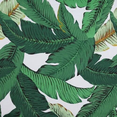 Green banana leaves pattern fabric Retro style fabric Calico Printed cotton fabric for DIY Bag 1 order=50cm*140cm