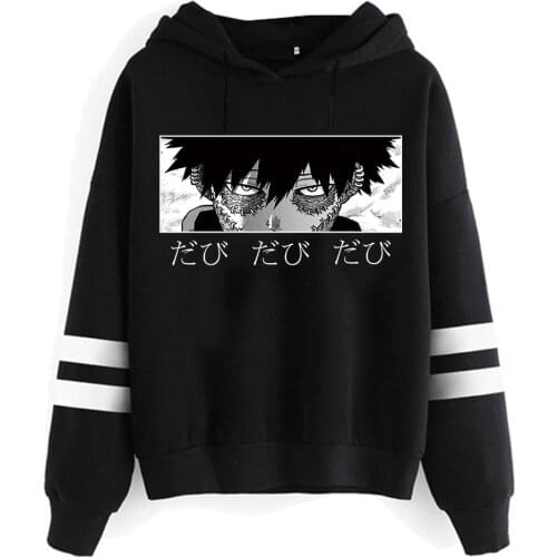 Dabi Eyes Hoodie Boku No Hero Academia Anime Printed Hoodies My Hero Academia Striped Hooded Sweatshirt Pullover Winter Clothes