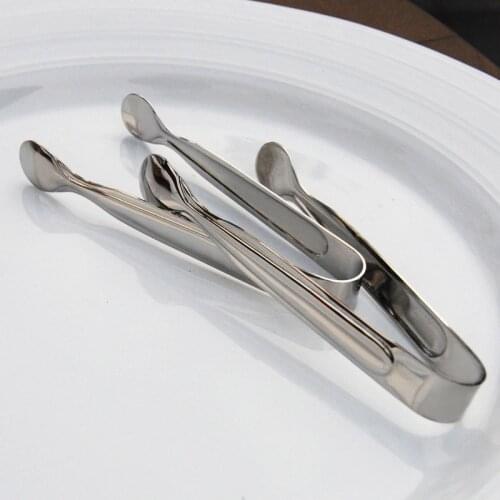 Stainless Steel BBQ Food Clip Restaurant Thickened Round Ice Clips Sugar Folder Tools Steak Tong Kitchen Accessories