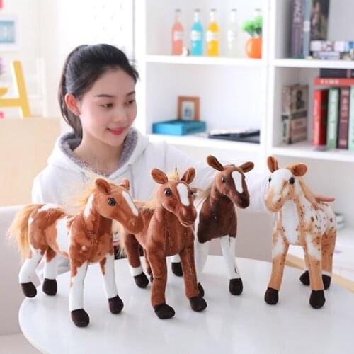 1pc 30cm Soft Simulation Horse Plush Toys Cute Stuffed Animal Doll Birthday Decoration Christmas Gift Kids Toys