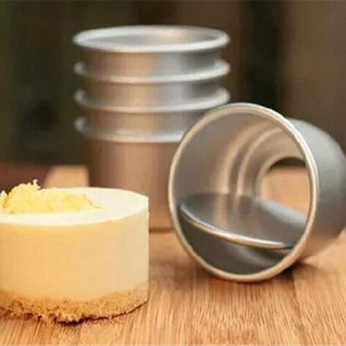 5pcs Set 2.5'' MINI Cake Mold Bake Pudding Nonstick Baking Mold Tool DIY Baking Tools Aluminum Alloy Kitchen Bakeware Cake Tools