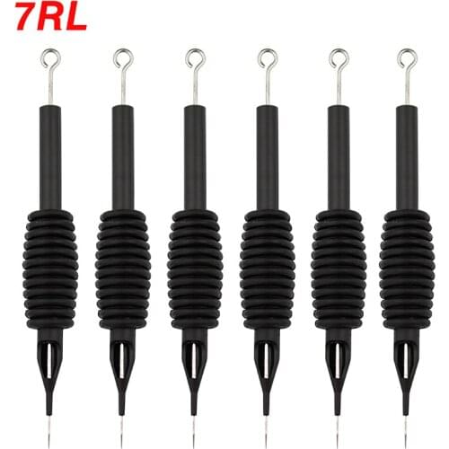 OPHIR 6PCS/Lot 7RL Sterile Disposable Tattoo Nozzle Needle Tips and Tube 3/4 Grip_TA110(7RL)-6x