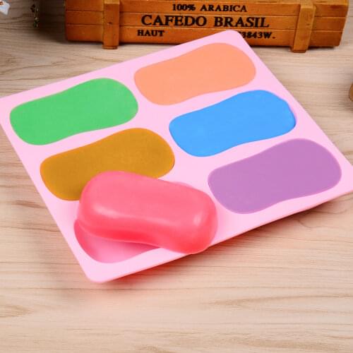 6 Cavity Oval Soap Mold 3D Silicone Soap Mould for Making Soaps DIY Handmade Massage Molds