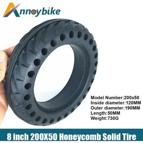 8 inch Honeycomb Tire Solid Tire 200X50 Electric Scooter Rear Wheel Electric Bicycle Motor Rear Wheel Solid Tire Special