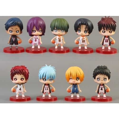 Boxed 9 Styles Mini Kurokos Basketball Anime Figure PVC Model Toy Kuroko Tetsuya Kagami Taiga Takao Kazunari Figurine Boys Gift