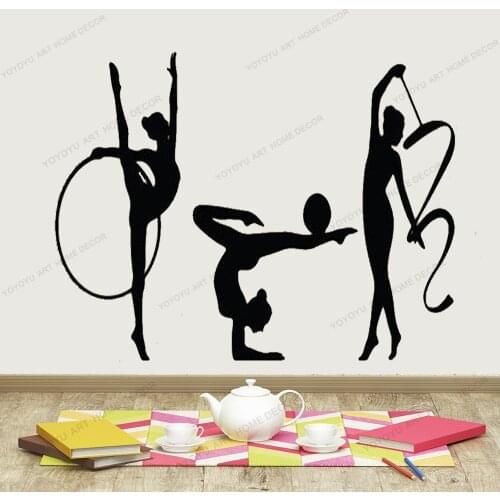 Rhythmic gymnastics Light Switch Velvet Decals - Set Of 3 Dancers Wall Stickers - Gymnasts Laptop Decal -Gift yw-581