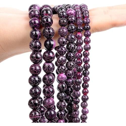 Natural Stone Beads Smooth Rose Red Oxidized Agate Round Loose Spacer Beads for Jewelry Making Bracelet Accessories DIY 6/8/10MM