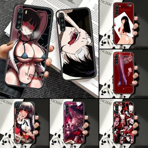 Sexy Kakegurui Jabami Yumeko Phone Case For Xiaomi Redmi Note 7 8 9 10 7A 8T 9A 9T 9S 10S Pro black trend prime fashion back tpu