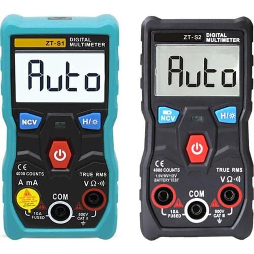 1pcs ZT-S1 ZT-S2 Digital Multimeter Tester True RMS 4000 Counts Multimetro AC DC 600V Voltmeter with NCV Data Hold LCD Backlit
