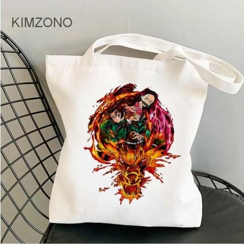 Demon Slayer shopping bag jute bag handbag bolsa shopper bag ecobag jute custom